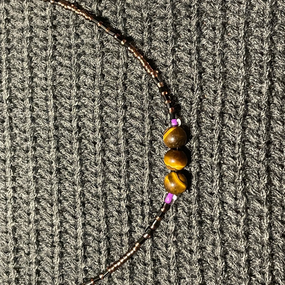 New Tigers Eye Beaded Choker Necklace